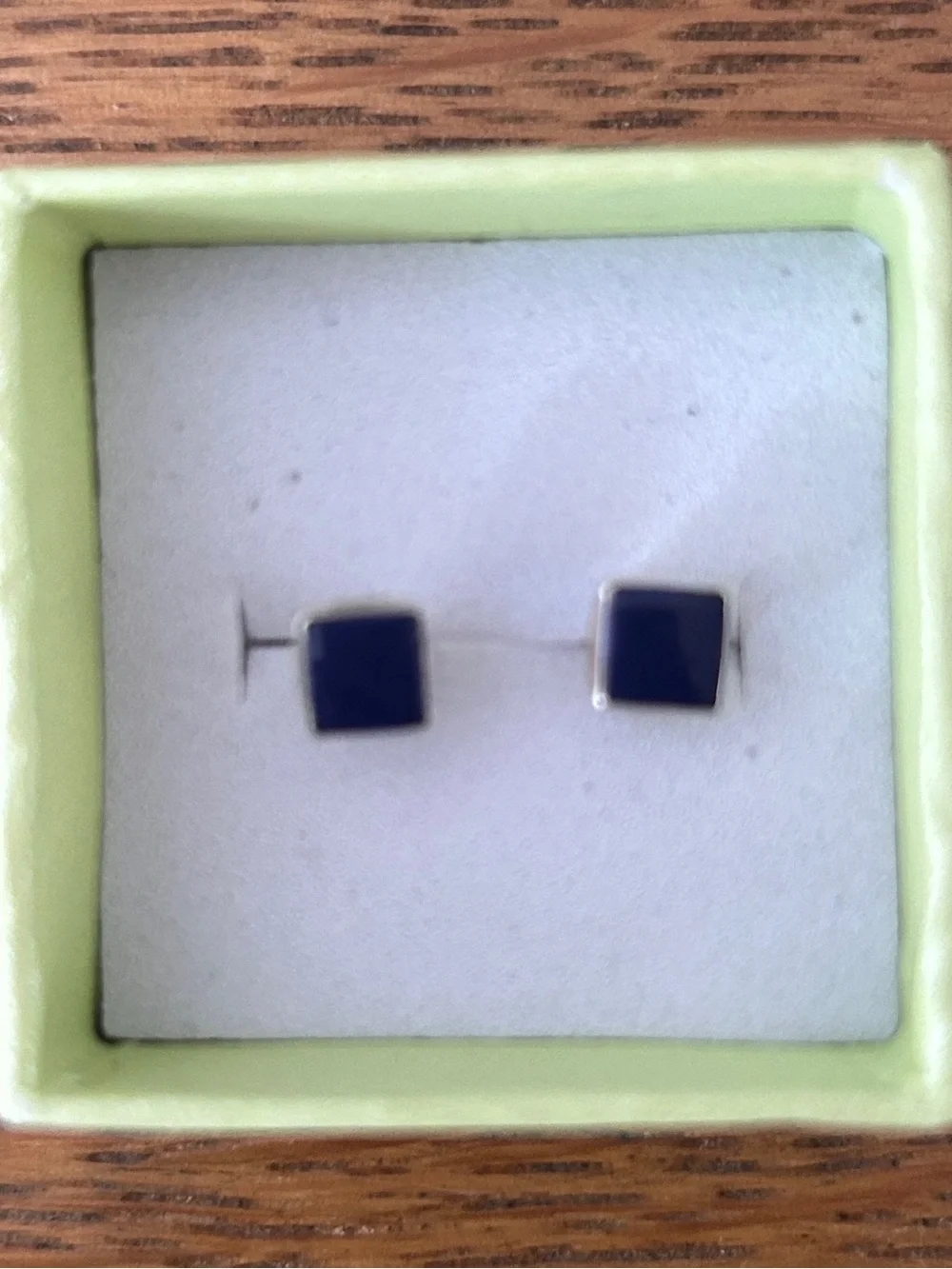 Sterling and lapis square stud earrings. Brand new